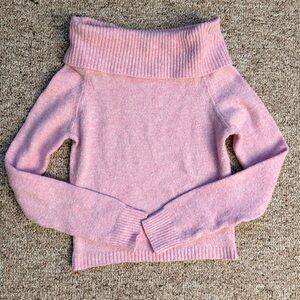 Cider Soft Pink Cowl Neck Sweater